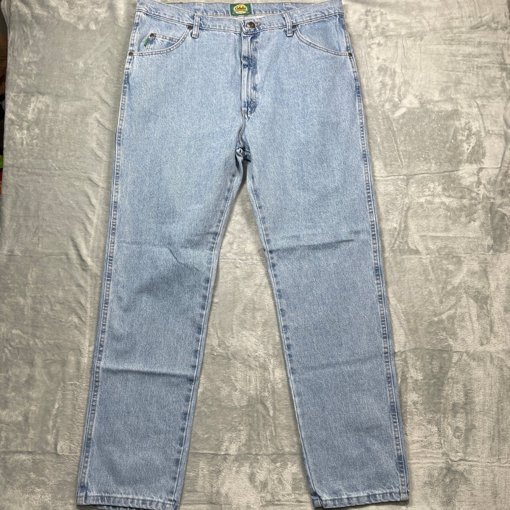 Cabelas Mens Light‎ Wash Straight Leg Jeans Size 40x32 Denim Cotton Outdoor